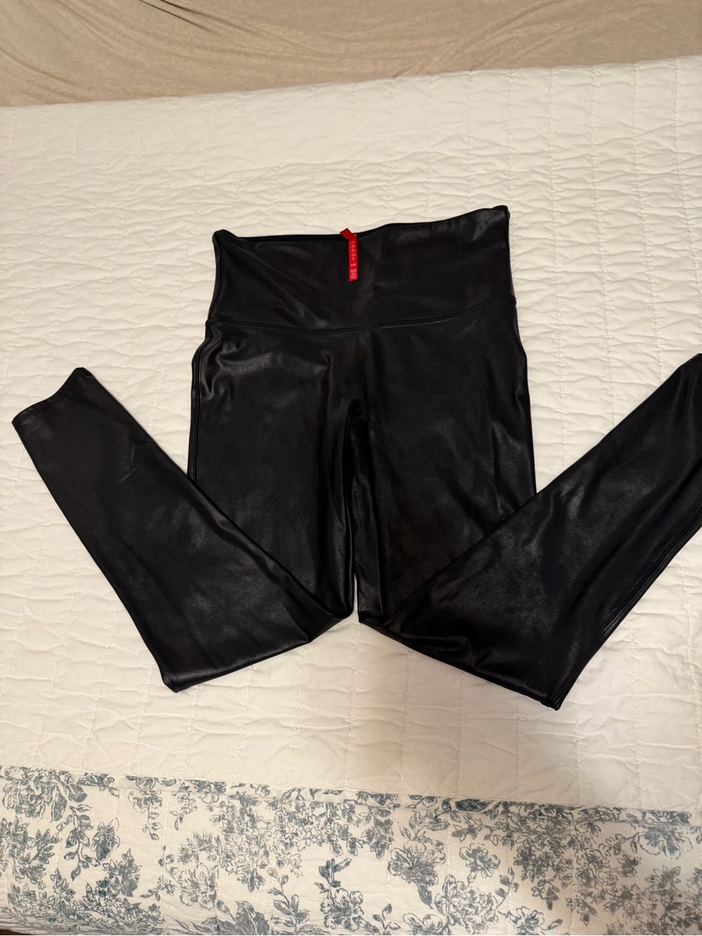 Spanx Black High-Waist Faux Leather Leggings